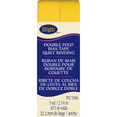 Double Fold Bias Tape Quilt Binding Yellow