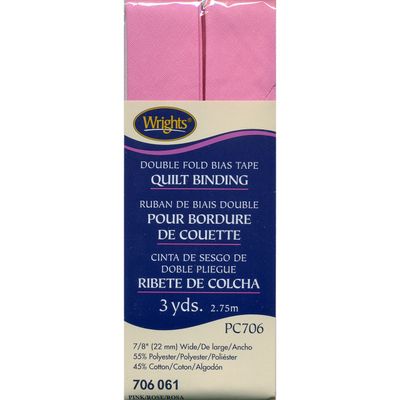 Double Fold Bias Tape Quilt Binding Pink
