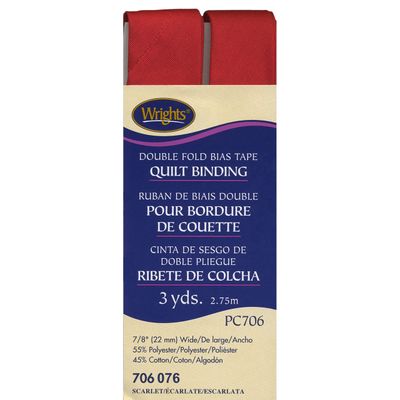 Double Fold Bias Tape Quilt Binding Scarlet