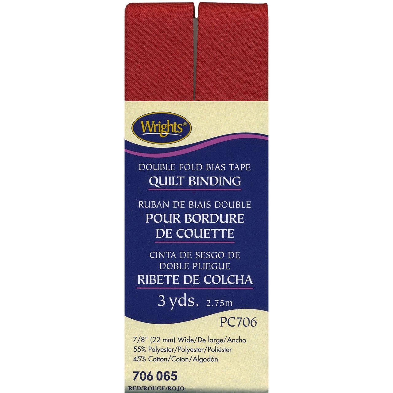 Double Fold Bias Tape Quilt Binding Red