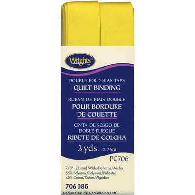 Double Fold Bias Tape Quilt Binding Canary