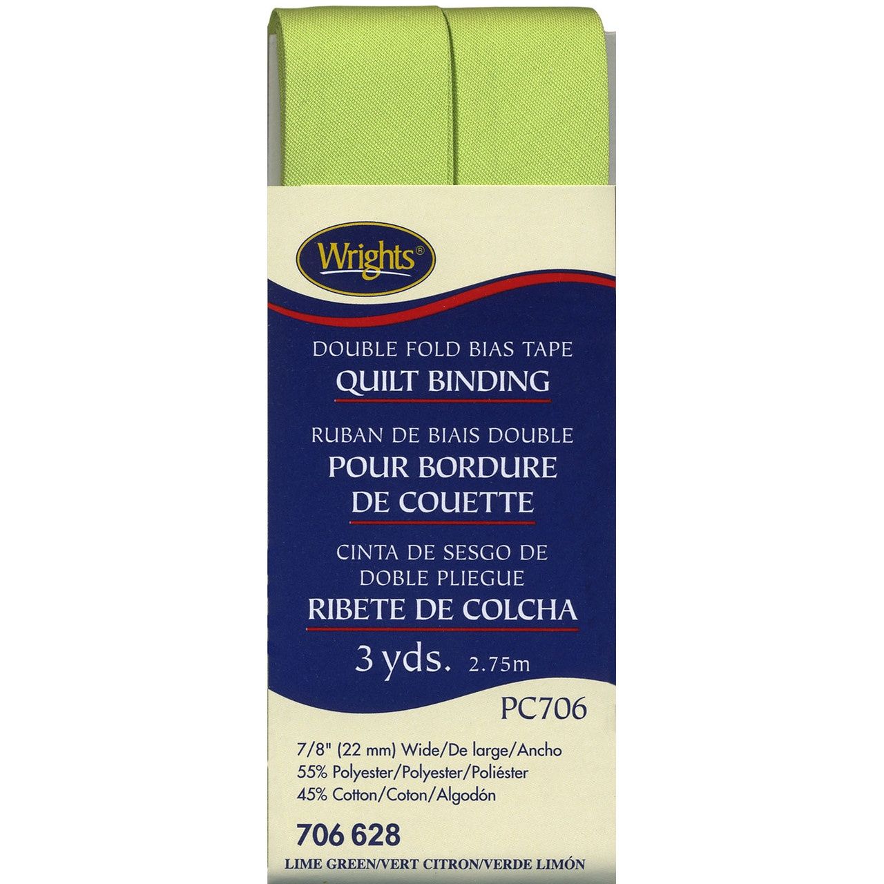 Double Fold Bias Tape Quilt Binding Lime