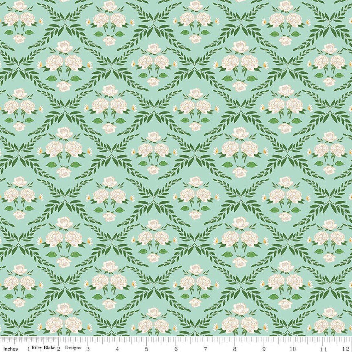 Correspondence Trellis Damask Mint