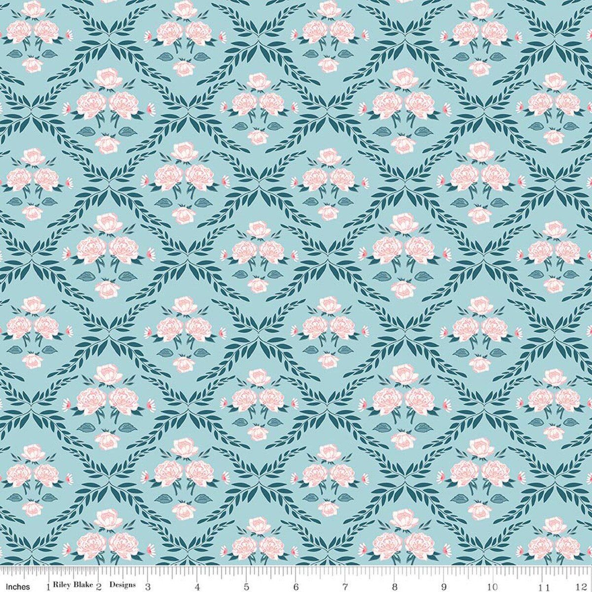 Correspondence Trellis Damask Aqua