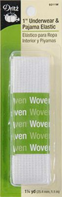 White Underwear &amp; Pajama Elastic 1in x 1-1/4yd