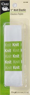White Knit Elastic 1in x 1-1/4yds