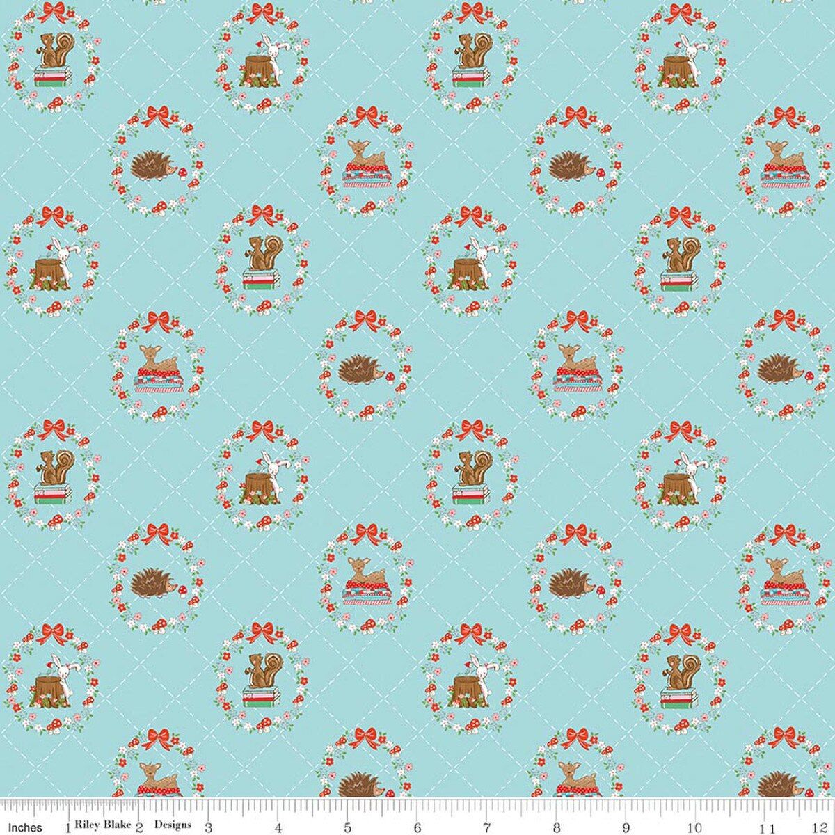 Whimsical Woodland Animals Aqua