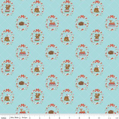 Whimsical Woodland Animals Aqua