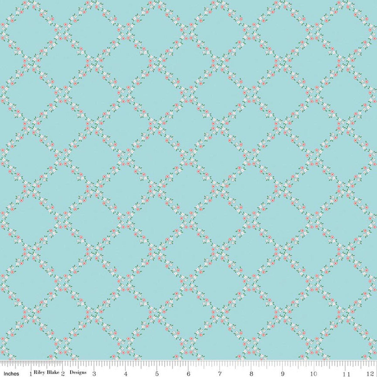 Whimsical Woodland Lattice Aqua