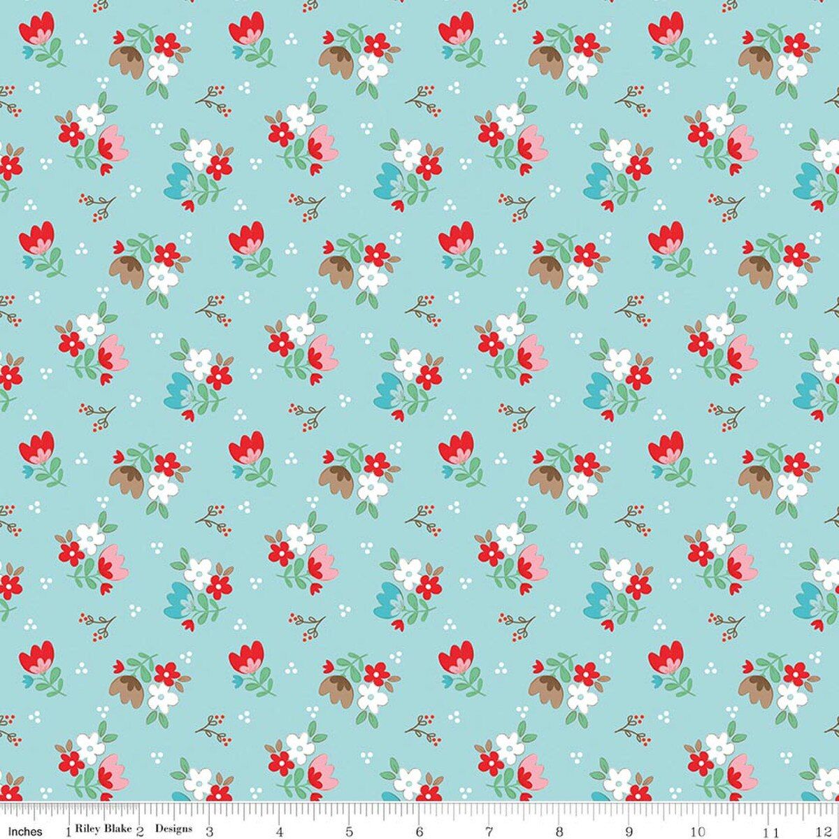 Whimsical Woodland Floral Aqua
