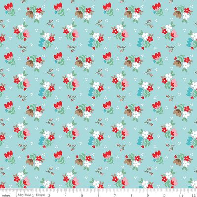 Whimsical Woodland Floral Aqua