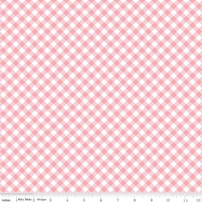 Whimsical Woodland Diagonal Gingham Pink