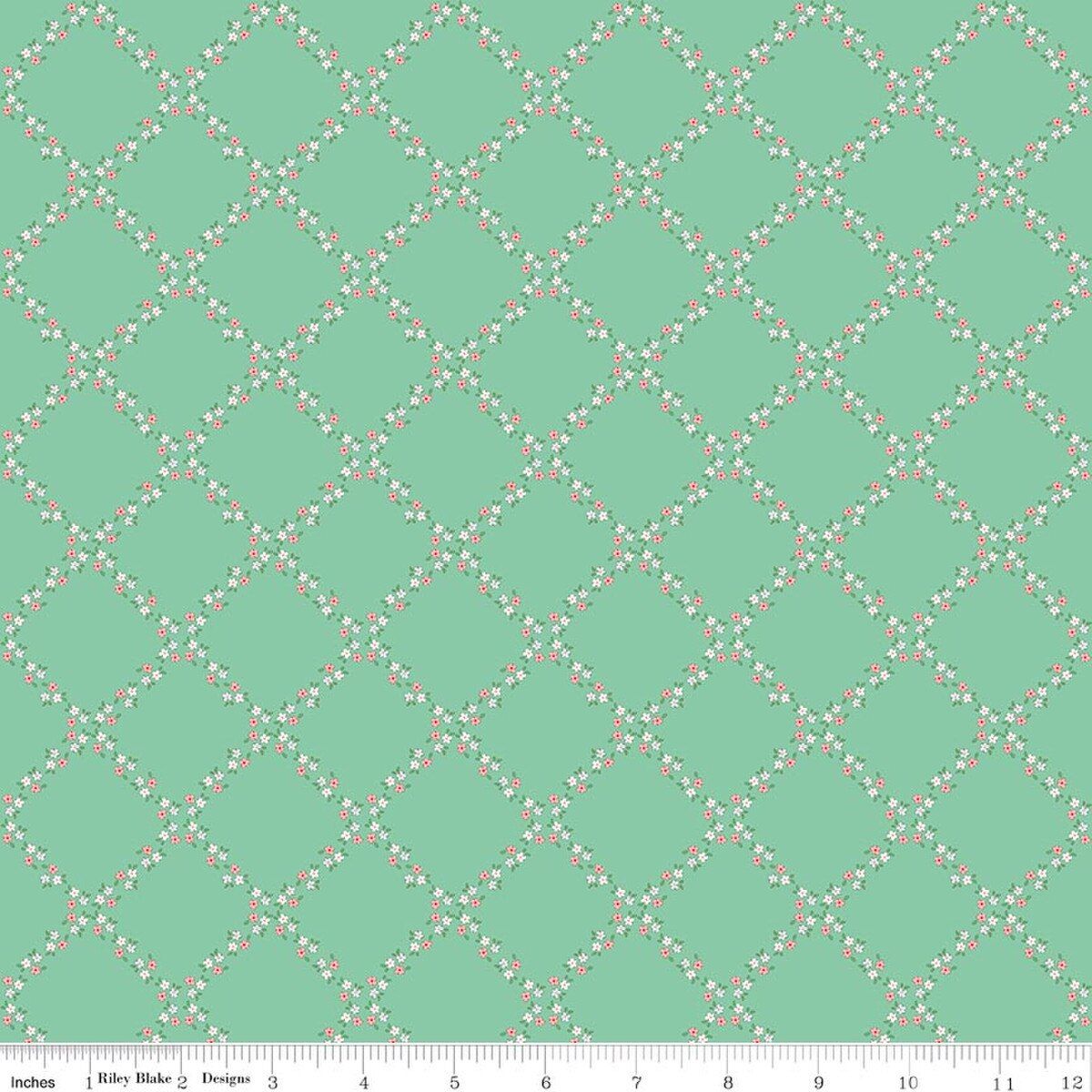 Whimsical Woodland Lattice Green