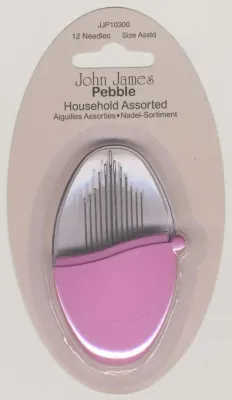 John James Pebbles Household Needles Assorted Sizes 12ct Vivacious Pink