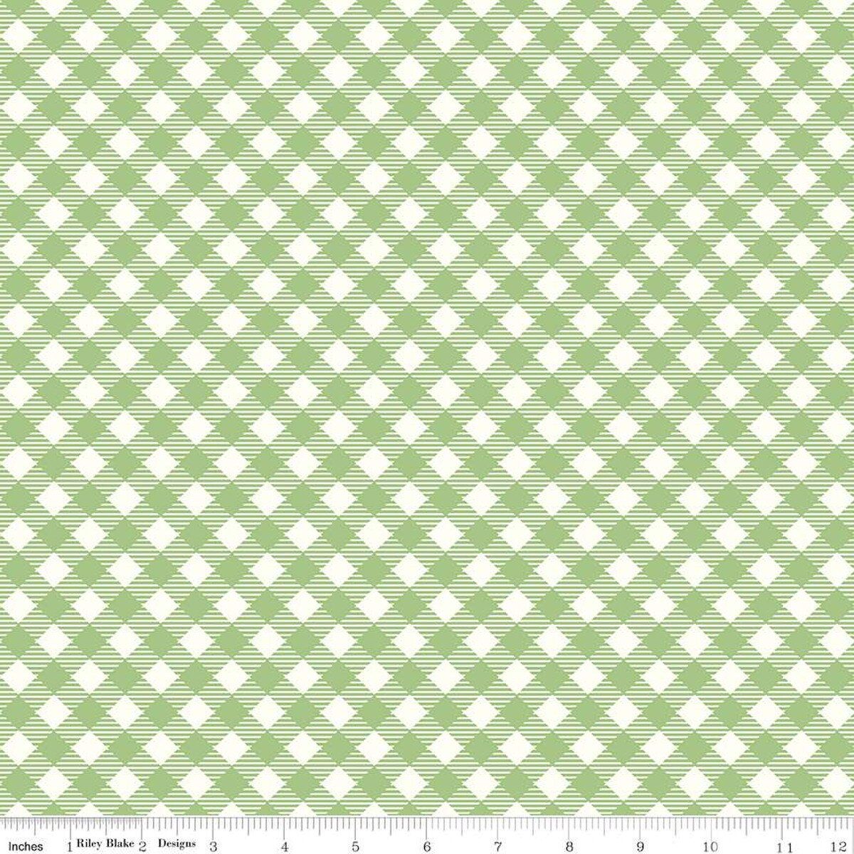 Bee Gingham Debbie Granny Green