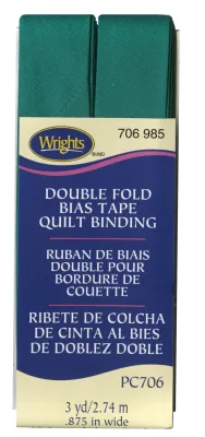 Double Fold Quilt Binding 7/8in x 3yds Irish Clover