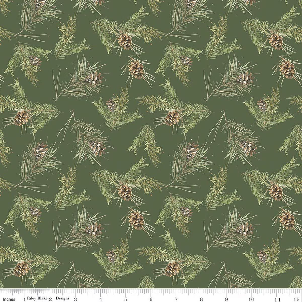 Holiday Spirit Pinecones Green