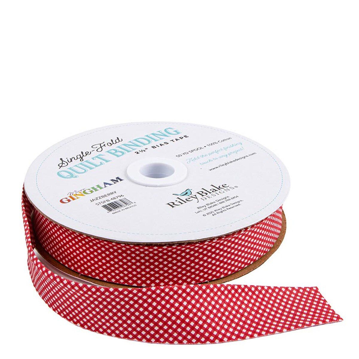 Single Fold Quilt Binding - Micro Gingham Jazzberry