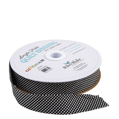 Single Fold Quilt Binding - Micro Gingham Black