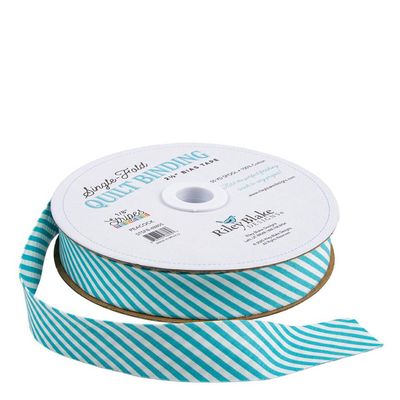 Single Fold Quilt Binding - 1/8" Stripe Peacock