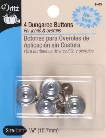 Button Dungaree Silver 5/8"