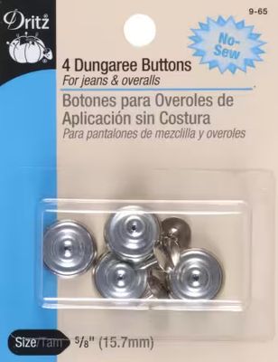 Button Dungaree Silver 5/8"