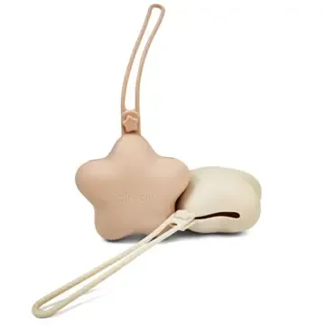 Ali+Oli Silicone Pacifier Case 2-pack Star (Blush &amp; Sand)