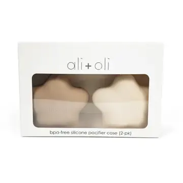 Ali+Oli Silicone Pacifier Case 2-pack Star (Taupe-Sand)