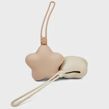 Ali+Oli Silicone Pacifier Case 2-pack Star (Blush &amp; Sand)