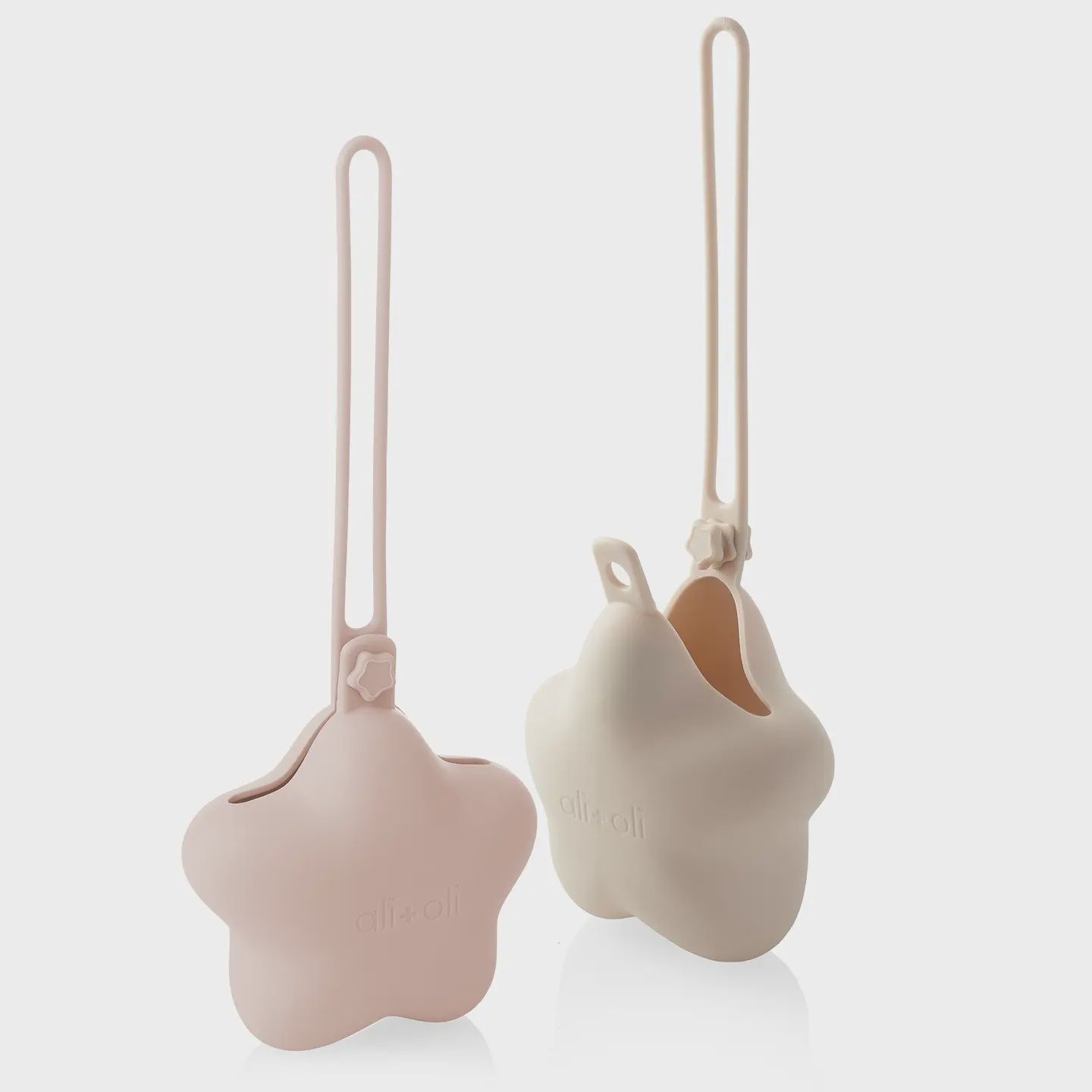 Ali+Oli Silicone Pacifier Case 2-pack Star (Blush &amp; Sand)