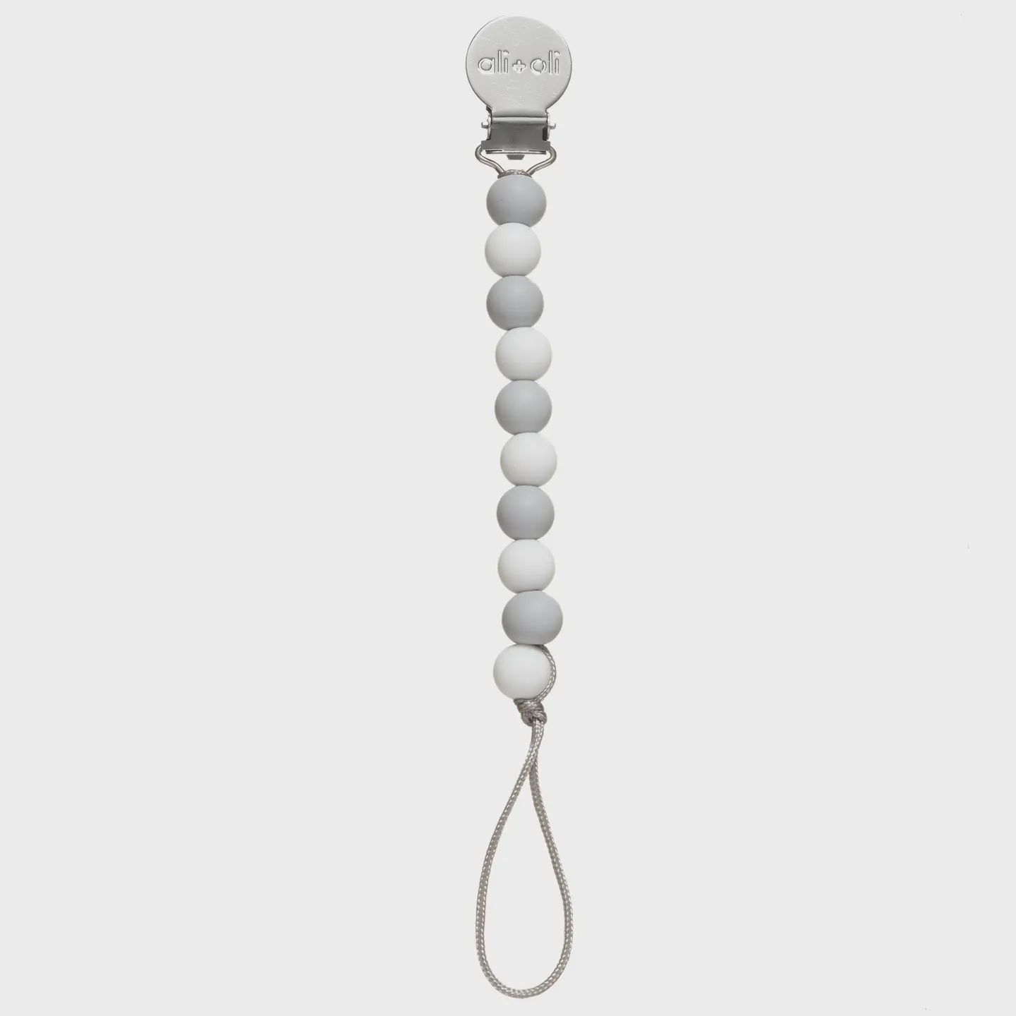 Ali+Oli Silicone Pacifier Clip (Grey-White)