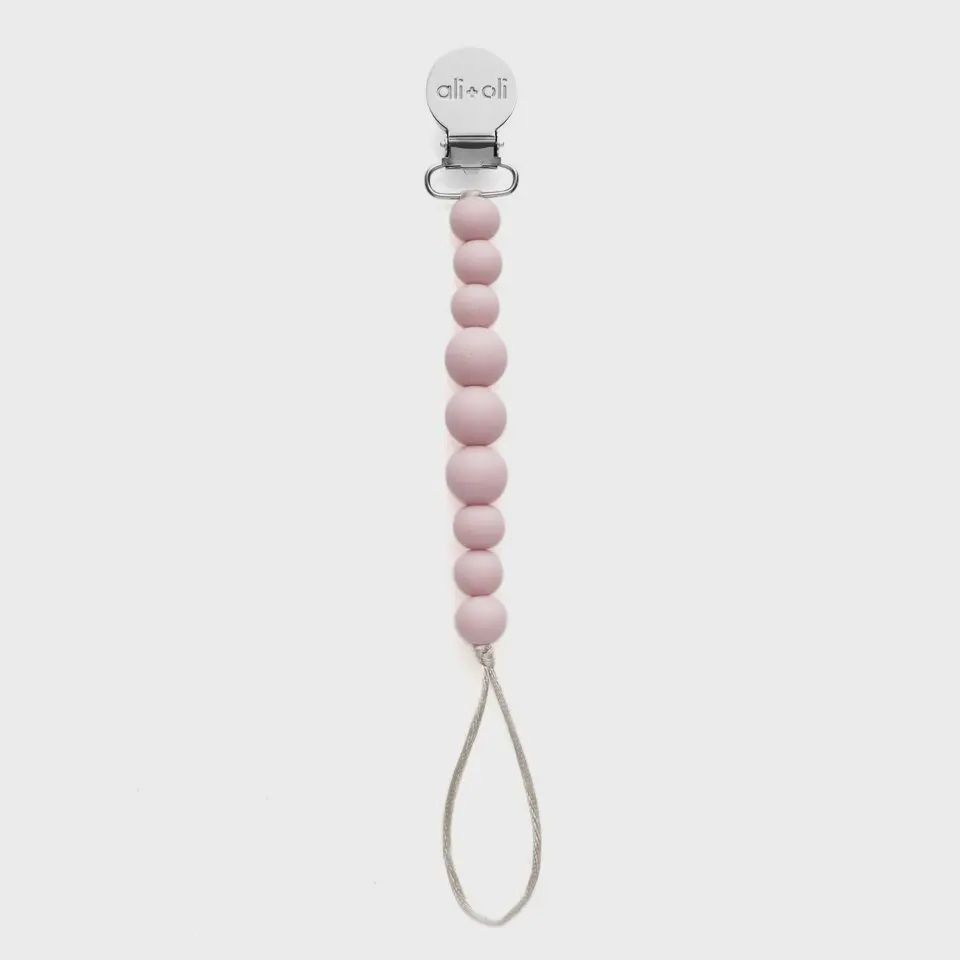 Ali+Oli Silicone Pacifier Clip (Pink)