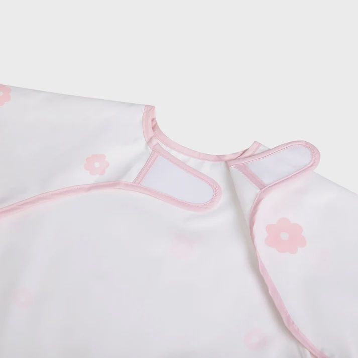 Smock Bib for Baby &amp; Toddler Long Sleeve (Pink Flowers)