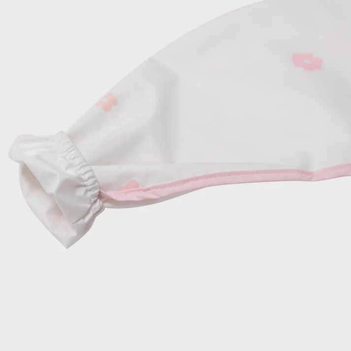 Smock Bib for Baby &amp; Toddler Long Sleeve (Pink Flowers)