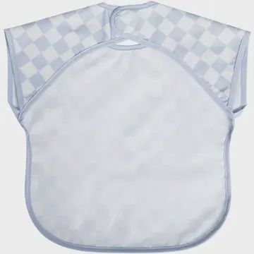 Smock Bib for Baby &amp; Toddler Short Sleeve (Blue Checkers)