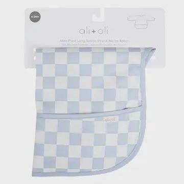 Smock Bib for Baby &amp; Toddler Short Sleeve (Blue Checkers)