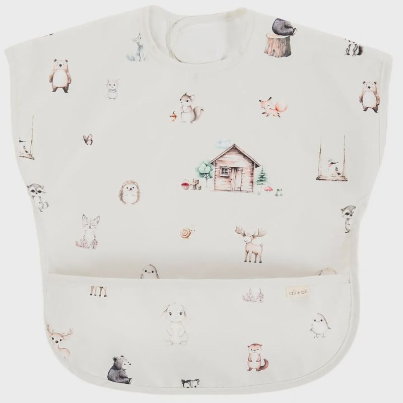 Smock Bib for Baby &amp; Toddler Short Sleeve (Woodlands)