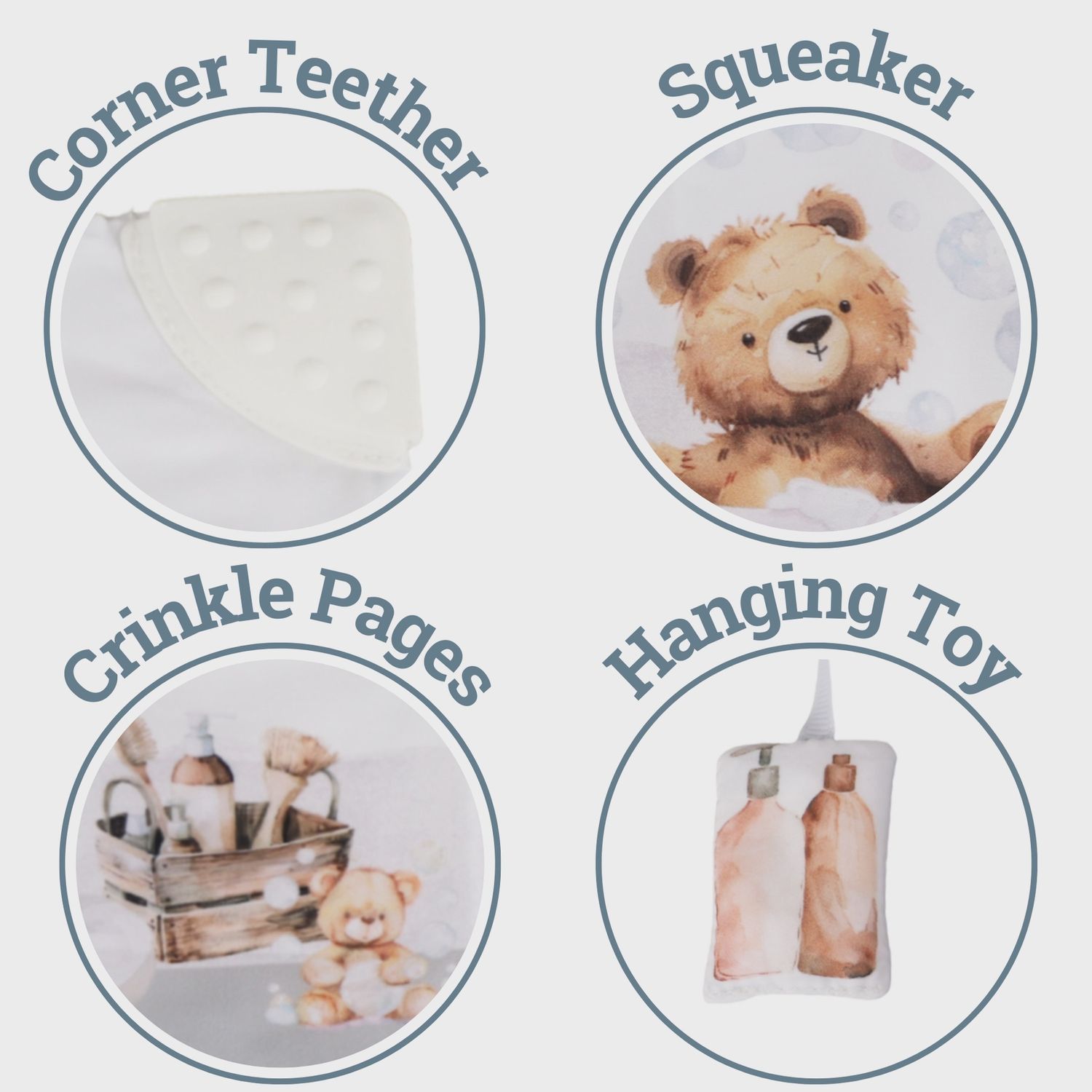 Bubble Bath 10-Page Crinkle Cloth Book for Babies &amp; Toddle