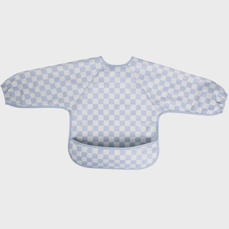 Smock Bib for Baby &amp; Toddler Long Sleeve (Blue Checkers)