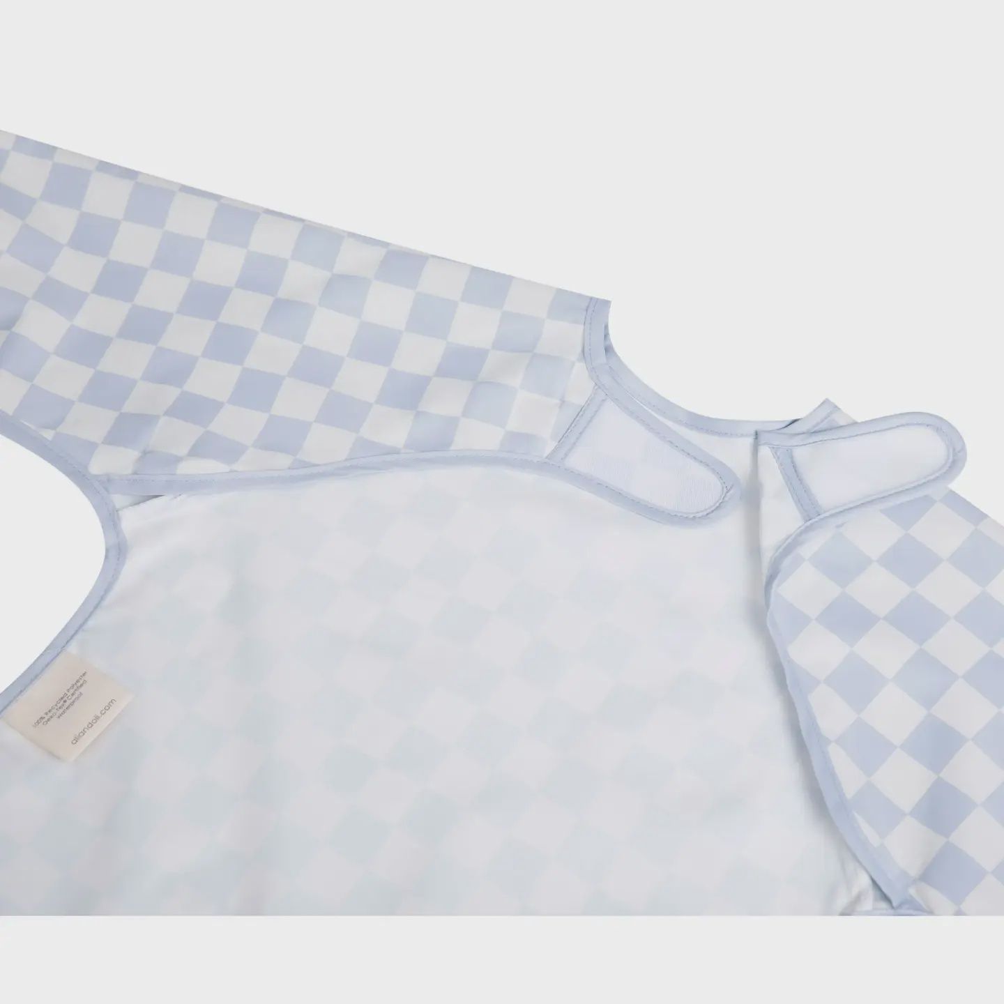 Smock Bib for Baby &amp; Toddler Long Sleeve (Blue Checkers)