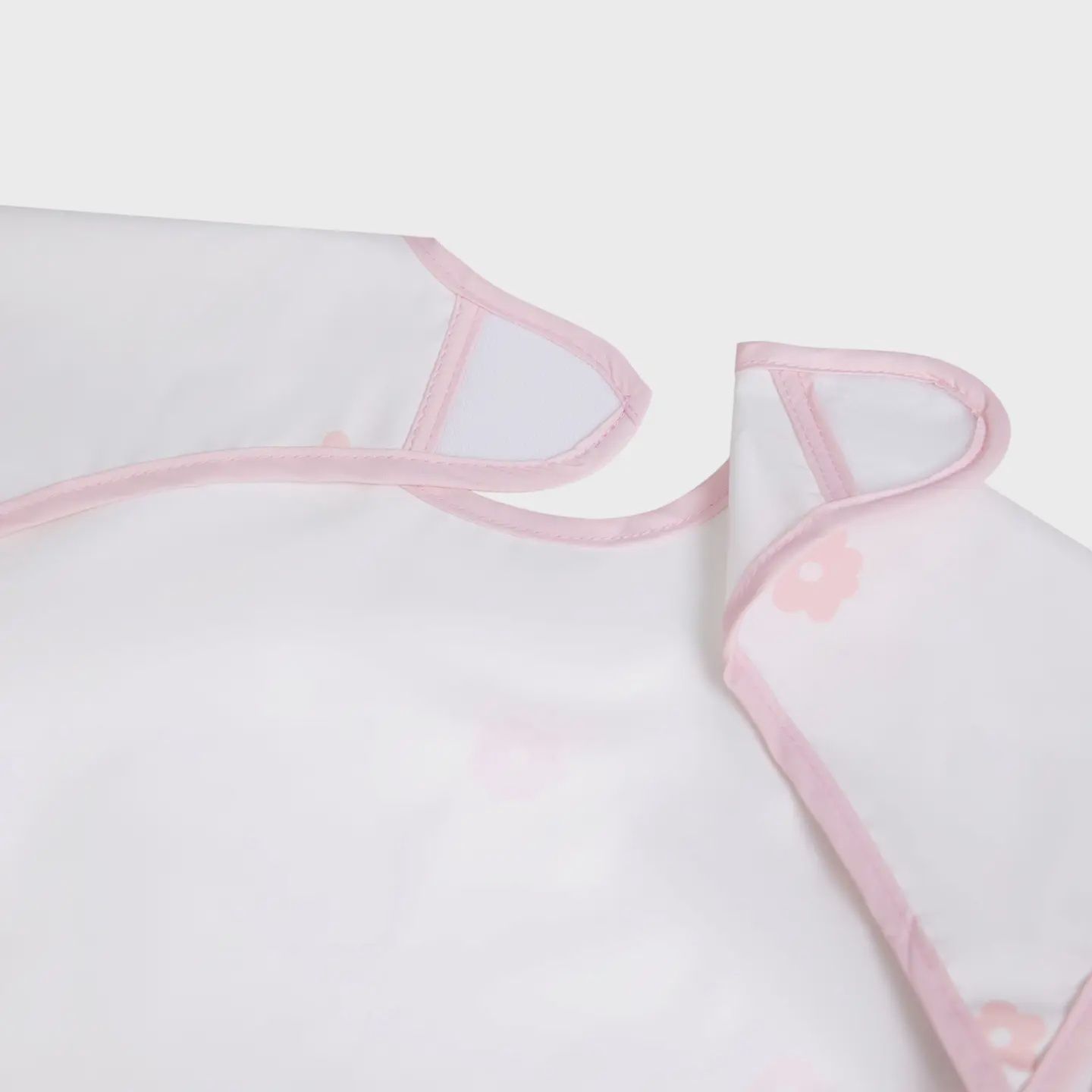 Smock Bib for Baby &amp; Toddler Short Sleeve (Pink Flowers)