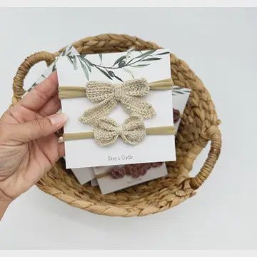 Crochet headband bow 2pc