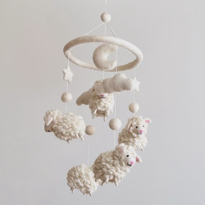 Felt Baby Mobile - Sheep