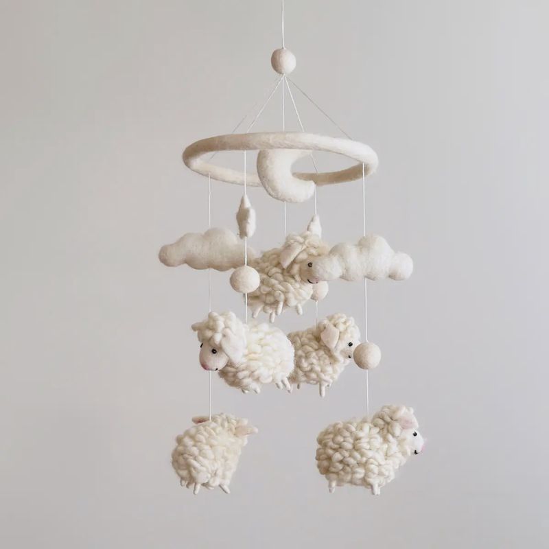 Felt Baby Mobile - Sheep
