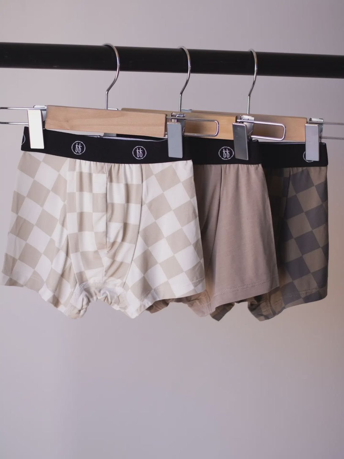 Bamboo Boxers (3 Pack) | Checkerboard &amp; Faded Brown Checkerboard