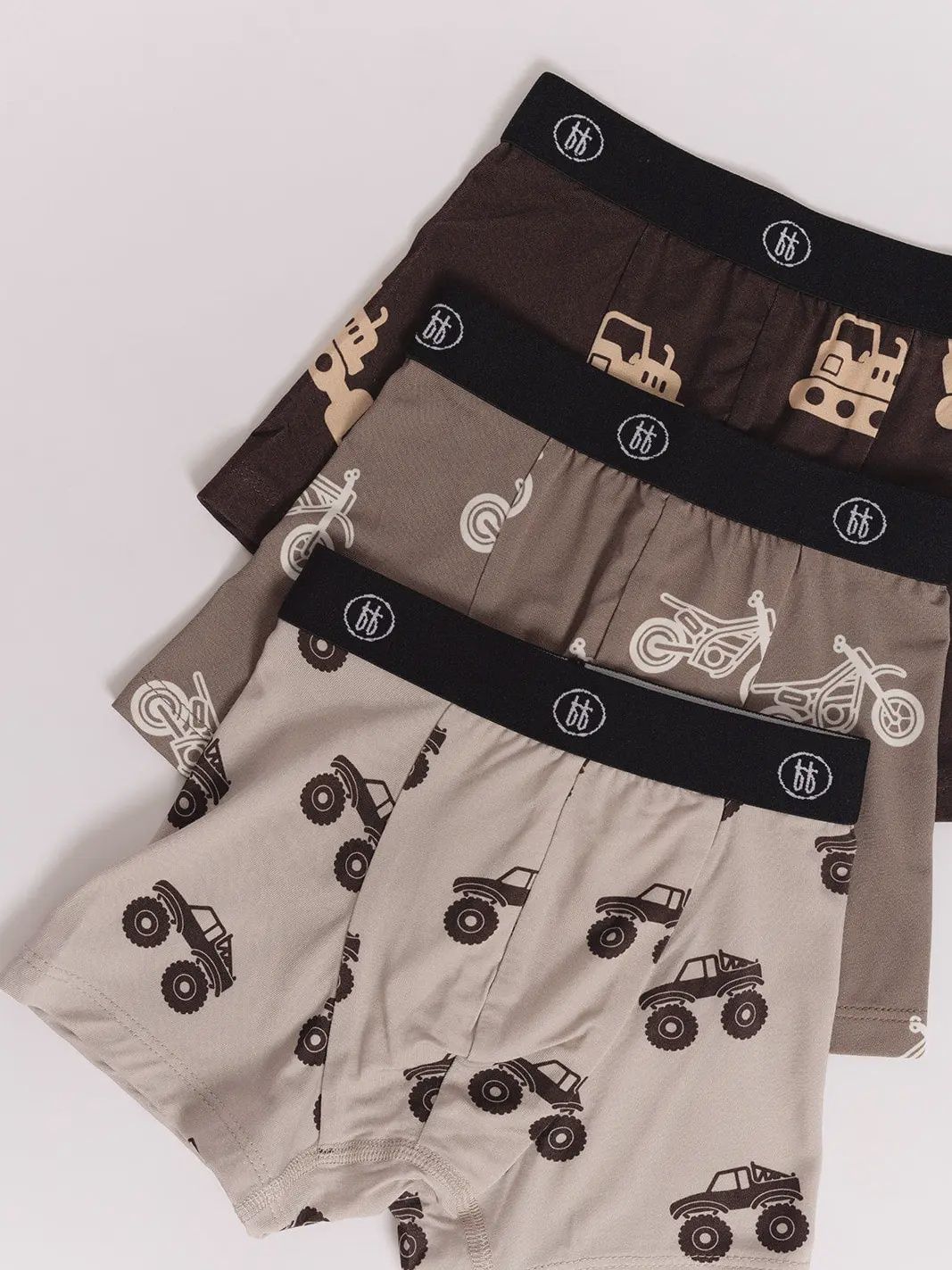 Bamboo Boxers (3 Pack) | Dirt Bike, Bulldozer &amp; Monster Truck