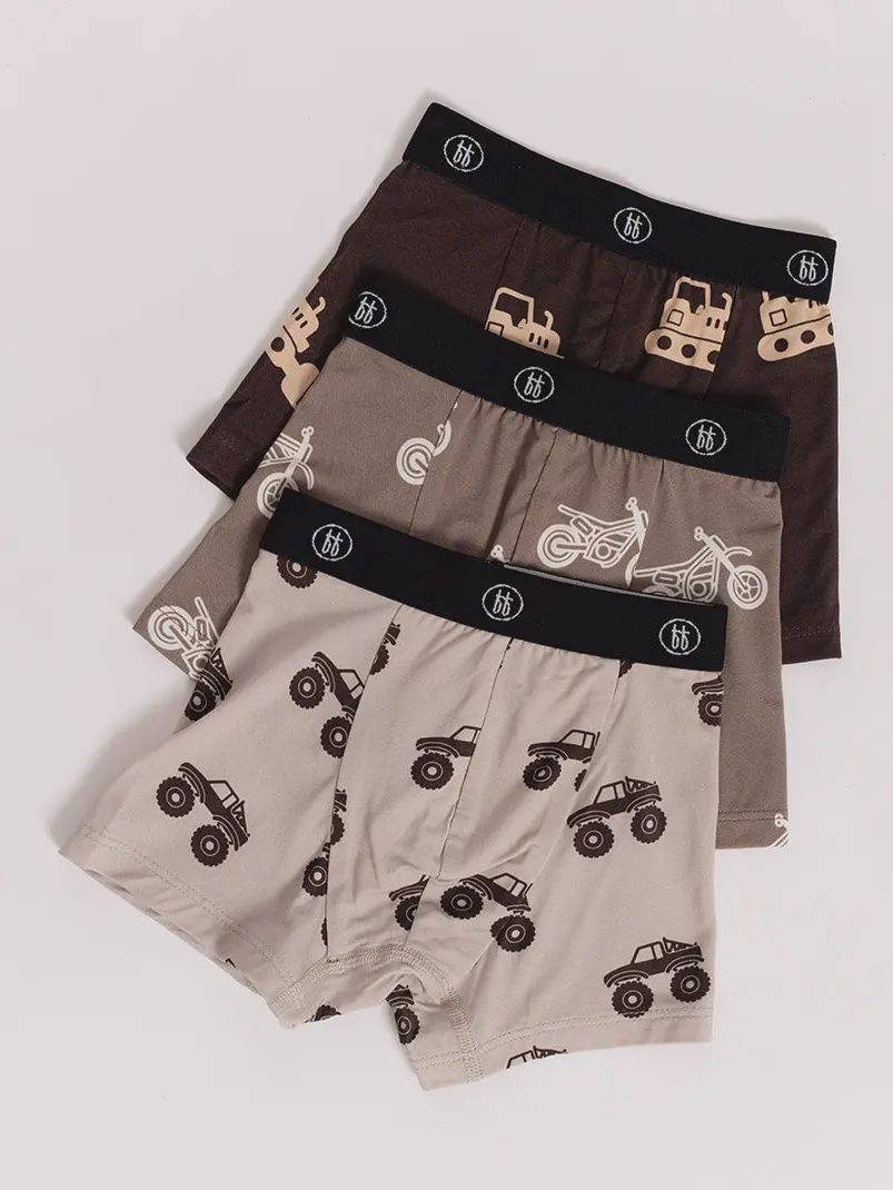 Bamboo Boxers (3 Pack) | Dirt Bike, Bulldozer &amp; Monster Truck