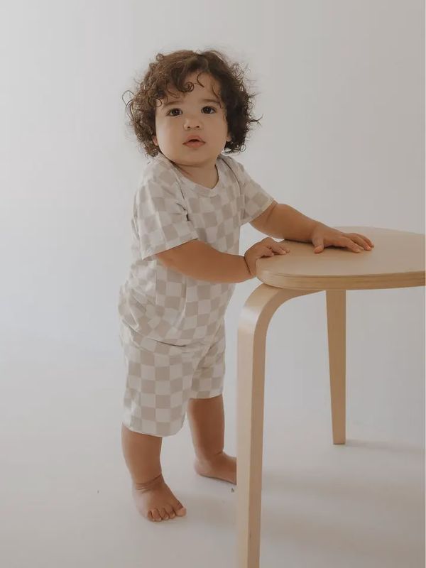 Bamboo Short Set | Checkerboard