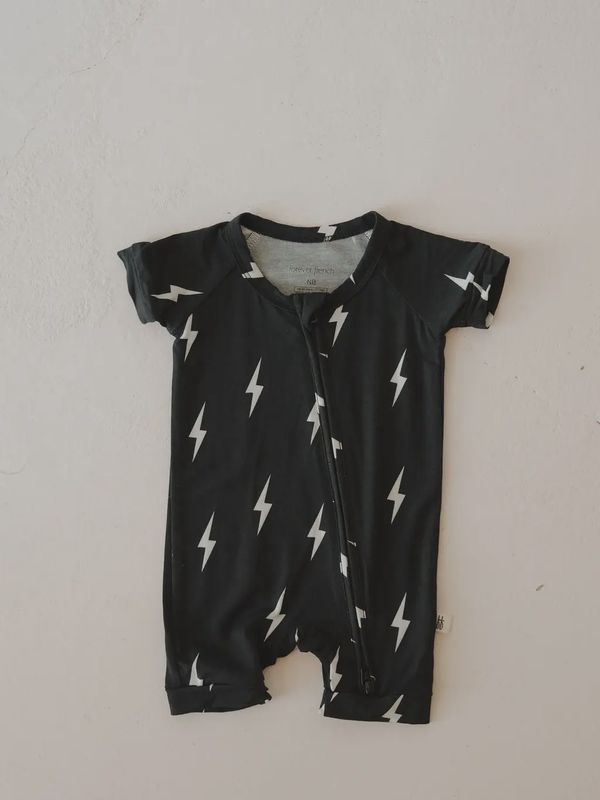 Bamboo Zip Shortie | Midnight Lightning Bolt