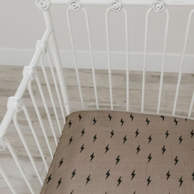 Muslin Crib Sheet | Lightning Bolt